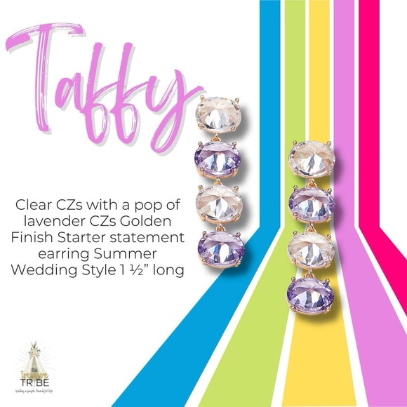 Park Lane Taffy Earrings Gold and Purple Earrings - Picture 3 of 5